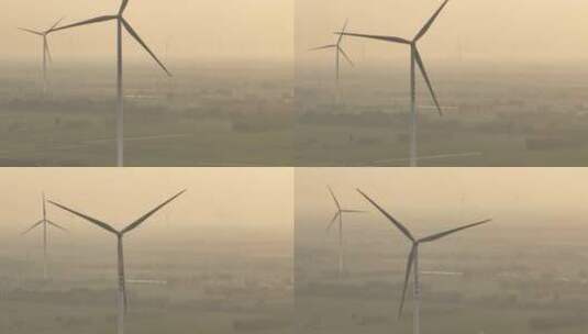 风力发电清洁能源乡村振兴产业航拍高清在线视频素材下载