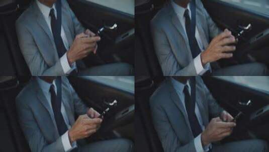 坐在车里操作手机的男人高清在线视频素材下载