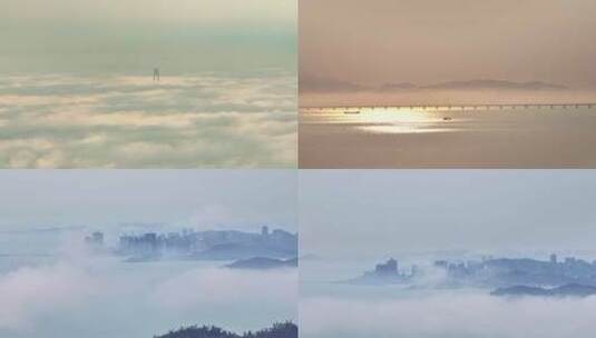 云雾中的珠海高清在线视频素材下载