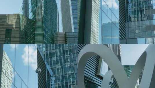 城市建筑玻璃幕墙局部光影反射高清在线视频素材下载