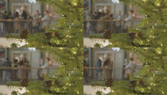 英国考文特花园的圣诞灯和装饰品高清在线视频素材下载