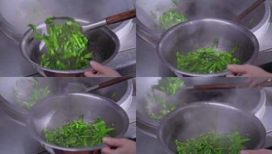 食堂大锅饭厨师做大锅饭高清在线视频素材下载