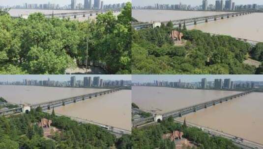 杭州 钱塘江大桥 一桥 4K航拍 起飞高清在线视频素材下载