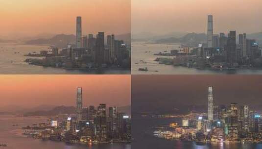 香港九龙-环球贸易广场夜景高清在线视频素材下载