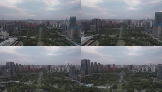 江苏无锡太湖广场国金中心航拍高清在线视频素材下载