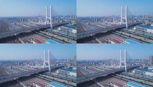 徐州市和平大桥-4k航拍高清在线视频素材下载