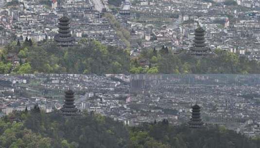 都江堰景区航拍高清在线视频素材下载