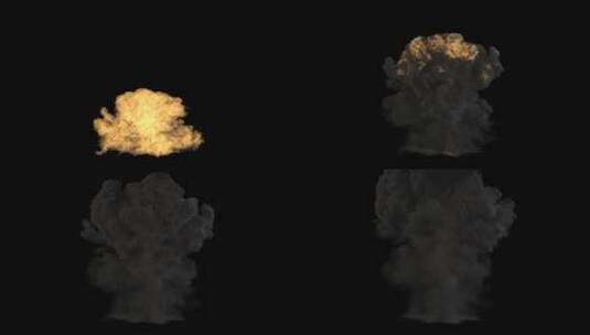 4k爆炸后火光冲天的浓烟黑烟光效-alpha (2)高清在线视频素材下载