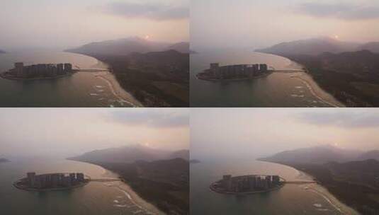 海南三亚日月湾海边日落风光高清在线视频素材下载