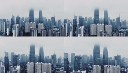 上海陆家嘴CBD航拍空镜高清在线视频素材下载