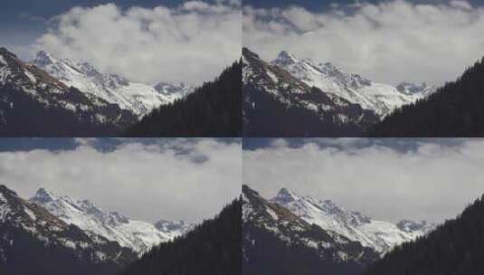延时拍摄冬季群山与云景高清在线视频素材下载