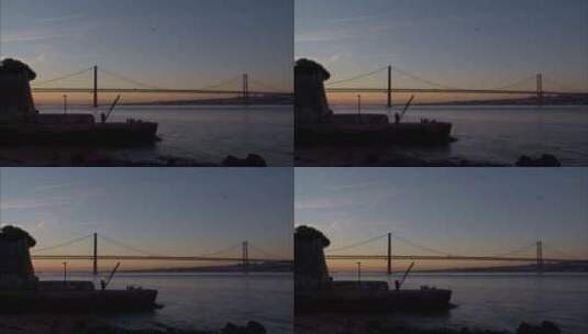 葡萄牙里斯本的日落高清在线视频素材下载