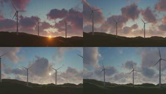 风力电力能源延时摄影高清在线视频素材下载