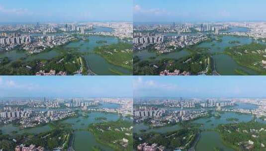 【4K】航拍惠州惠城区蓝天白云大景高清在线视频素材下载