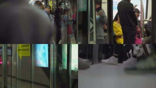 武汉地铁乘客乘坐地铁全过程高清在线视频素材下载