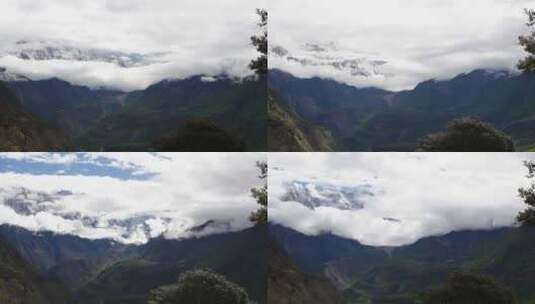 云雾笼罩南迦巴瓦峰 西藏雅鲁藏布大峡谷高清在线视频素材下载