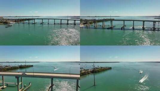 美国佛罗里达州皮尔斯堡南桥航拍高清在线视频素材下载