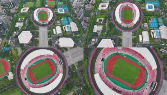 【正版4K素材】航拍广州天河体育中心1高清在线视频素材下载
