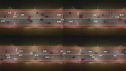 4K 航拍 俯视夜景车流高清在线视频素材下载