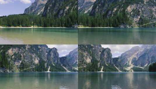 山下静谧的湖水高清在线视频素材下载