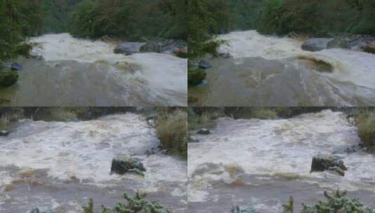 山间洪水流淌高清在线视频素材下载