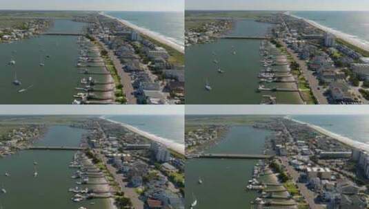 航拍海滨城市高清在线视频素材下载