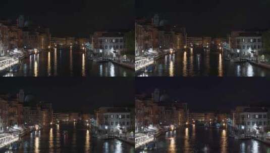 夜晚的大运河景色高清在线视频素材下载