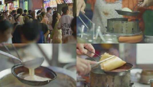 成都街头蛋烘糕制作高清在线视频素材下载