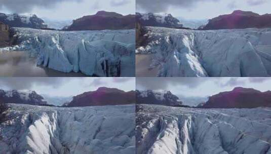 冰岛的Svnafellsjkull冰川高清在线视频素材下载