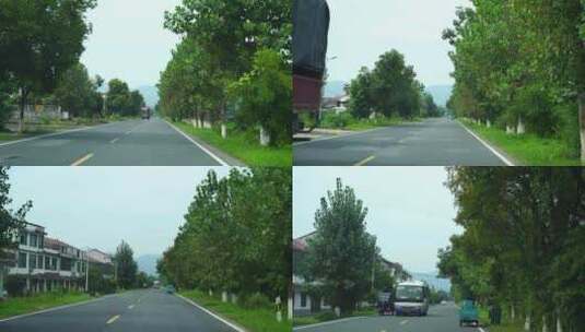 开车行驶林荫小道汽车乡村公路道路驾驶视角高清在线视频素材下载