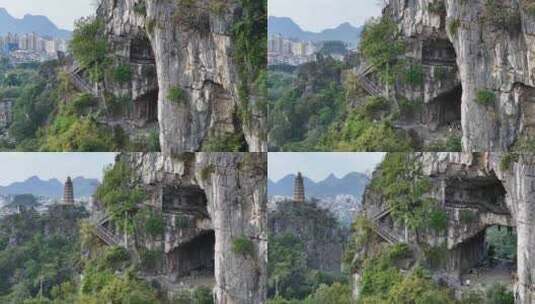 中国广西壮族自治区桂林市七星区穿山景区高清在线视频素材下载