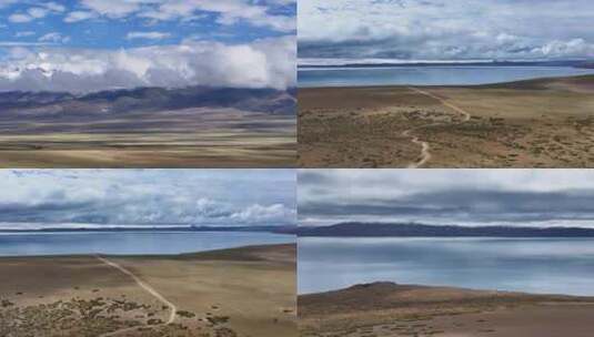 航拍西藏玛旁雍措自然风光高清在线视频素材下载