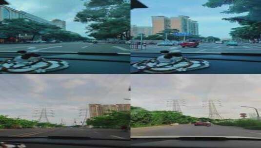 在公路上行驶的汽车街道场景高清在线视频素材下载