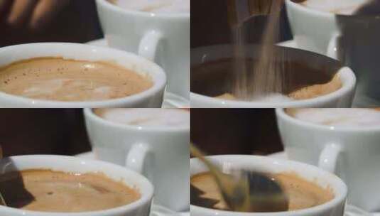 杯装咖啡咖啡拉花星巴克黑咖啡高清在线视频素材下载
