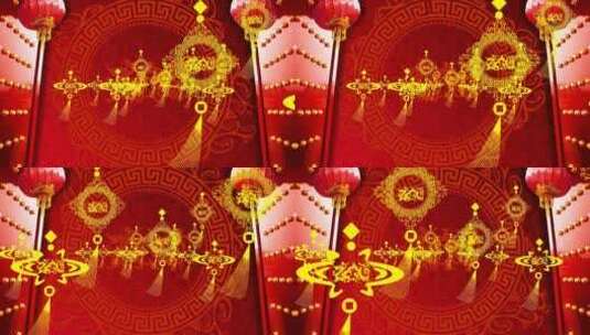 红色大红门中国节背景高清在线视频素材下载