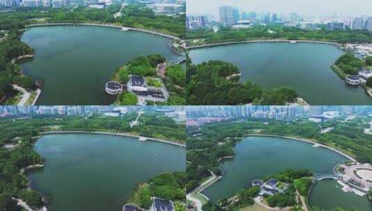 上海浦东世纪公园航拍高清在线视频素材下载