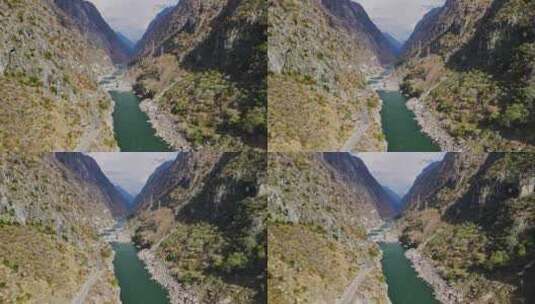 航拍峡谷风光高清在线视频素材下载