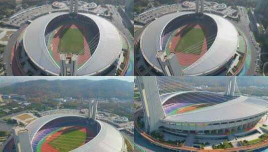 杭州西湖区黄龙体育中心城市风景高清在线视频素材下载