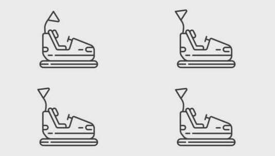 动画颤抖碰碰车图标高清在线视频素材下载