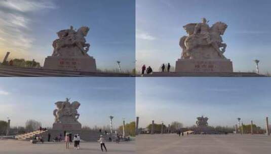 杨六郎雕像高清在线视频素材下载