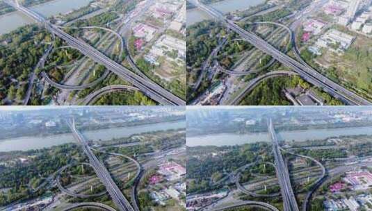 南京_南京应天大街高架桥航拍001高清在线视频素材下载