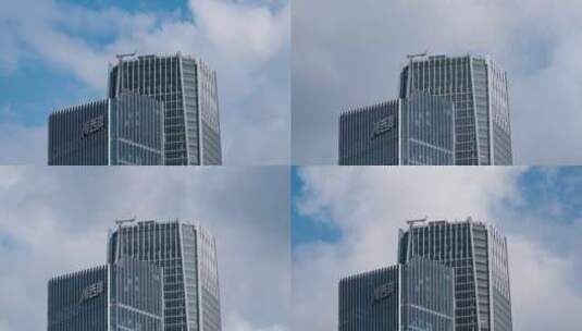 上海徐汇滨江西岸建筑云朵动感延时高清在线视频素材下载