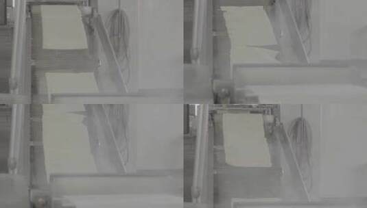 工厂机械操作流程做千张豆腐皮高清在线视频素材下载