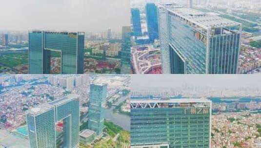 航拍广州之窗高清在线视频素材下载