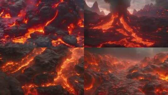 火山喷发高清在线视频素材下载