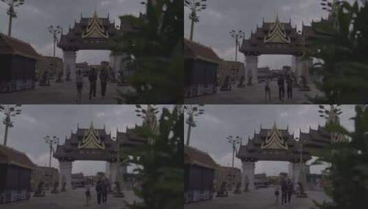 芒市傣族古镇街景高清在线视频素材下载