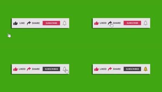 绿幕  Youtube 订阅按钮高清在线视频素材下载
