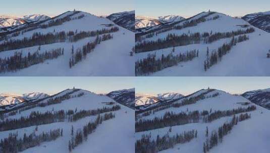 新疆喀纳斯雪景-观鱼台山影前行高清在线视频素材下载