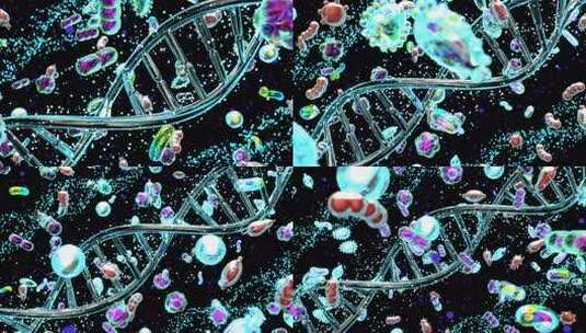 细菌的抽象医学动画高清在线视频素材下载