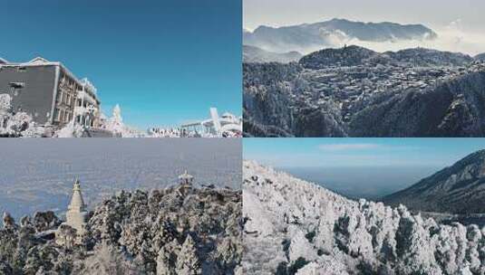 江西庐山雪景4k合集高清在线视频素材下载